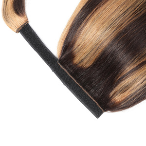 Extensions de <span class=keywords><strong>cheveux</strong></span> humains longs et raides FYD en gros, queue de cheval à clipser pour femmes, postiches queue de cheval - Product Image 3