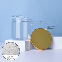 Bocaux en plastique PET de qualité alimentaire de 2 oz, 4 oz, 8 oz, 12 oz, 16 oz, emballage cosmétique transparent, bocal en plastique avec couvercle doré