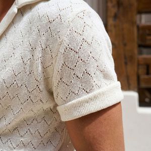 Polo à manches courtes en tricot pour homme, col cubain, respirant, léger, tendance, vêtements pour jeunes, tailles S M L XL XXL - Product Image 4