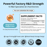 Kapsul Magnesium Bisglisinat OEM ODM Magnesium Terkelat Mendukung Sistem Saraf & Otot & Kesehatan Harian Suplemen Diet