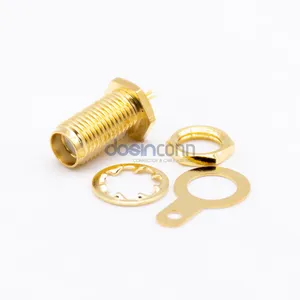 Straight SMA Female (Jack) Bulkhead Connector Solder Cup