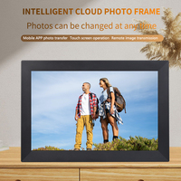 Cadre photo numérique noir de 13,3 pouces avec horloge et lecteur MP3 |   Uhaleos 32 Go de stockage Wi-Fi Écran tactile et lecture vidéo en mouvement