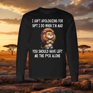 T-shirt à manches longues avec motif Lion, je ne m'excuse pas pour les choses que je fais quand je suis en colère, chemise avec citation drôle - Product Image 3