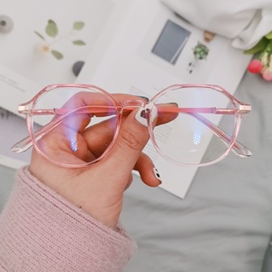 Gafas de vista azules CR-39 de montura completa para mujer 2087 con lentes transparentes, tamaño de montura mediano, puente mediano, patrón sólido, antiluz azul, ópticas - Product Image 3