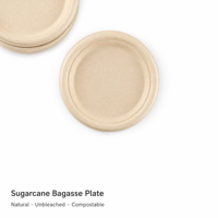 Assiettes Rondes Compostables Épaissies Prix Usine Vaisselle Biodégradable Écologique pour la Restauration et les Fêtes