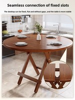 Klappbarer Holztisch - Kompakter Tragbarer Retro-Moderner Esstisch Ohne Montage 6-Sitzer für Zuhause Outdoor Camping