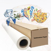 Rouleau de papier de sublimation à transfert thermique en gros pour usine, 100G-50G, séchage rapide pour application sur vêtements, prix bas