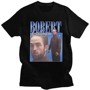 Áo Phông Robert Pattinson Đứng Vui Nhộn Áo Thun Nam Pre-shrunk Cotton Tee Tops Rob Áo Thun Ngắn Tay Thời Trang Merch