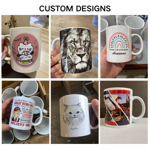 แก้วกาแฟสีขาวพิมพ์ลายแบบทันสมัยแก้วเซรามิกเปล่ากำหนดเองได้ - Product Image 4