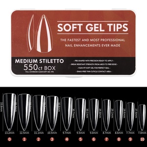 Puntas de Gel suave para <span class=keywords><strong>Uñas</strong></span> postizas, caja blanca profesional cuadrada, estilete largo, 15 estilos - Product Image 4