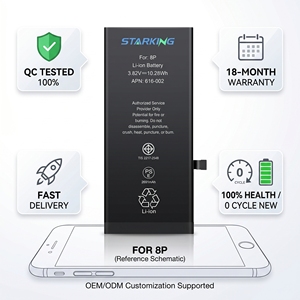 Batteries au lithium-ion pour smartphone, téléphone portable, <span class=keywords><strong>batterie</strong></span> de téléphone pour <span class=keywords><strong>iPhone</strong></span> 8 6 7 8plus X XS XR <span class=keywords><strong>SE</strong></span> SE2 SE3, <span class=keywords><strong>remplacement</strong></span> de <span class=keywords><strong>batterie</strong></span> - Product Image 2