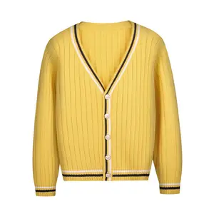 도매 니트 영국 스타일 스웨터 남자 여자 소년 초등학교 겨울 유니폼 카디건 스웨터