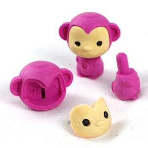 <span class=keywords><strong>Soododo</strong></span> Kawaii 3D novità gomme a matita divertente cartone animato forma animale cancelleria promozionale all'ingrosso a buon mercato per i bambini - Product Image 1