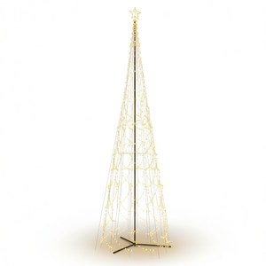 Sapin de Noël en forme de cône avec 3000 LED blancs chauds, 8x26 pieds, décorations festives d'intérieur, support métallique, à brancher - Product Image 1