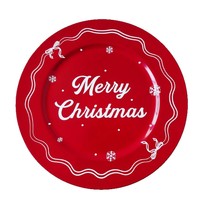 Assiettes de présentation de 13 pouces rouges, modernes et minimalistes, pour Noël, hôtels, mariages et fêtes