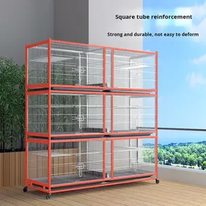 <span class=keywords><strong>Cage</strong></span> à oiseaux moderne avec cadre en acier inoxydable respirant et écologique Golden Sea avec roulettes en plastique Design solide pour les petites races - Product Image 4