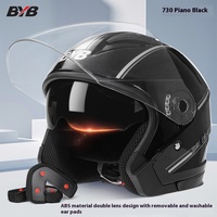 Casque intégral ABS anti-buée à double lentille 730 pour moto et véhicule électrique, toutes saisons