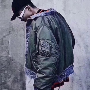 <span class=keywords><strong>Giacca</strong></span> <span class=keywords><strong>Bomber</strong></span> MA1 in Denim Patchwork per Uomo, Stile Vintage Streetwear, <span class=keywords><strong>Giacca</strong></span> <span class=keywords><strong>Oversize</strong></span> in Nylon - Product Image 3