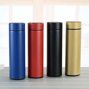 Botella deportiva de doble pared con pantalla digital de temperatura, termo al vacío de acero inoxidable, botella de agua - Product Image 1