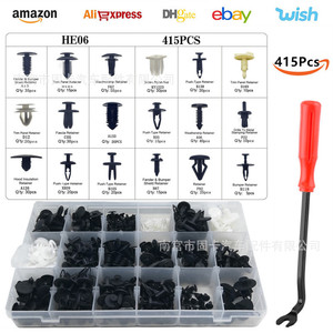 Clips de fixation universels pour panneaux automobiles, 415 pièces, 18 tailles, attaches en plastique pour réparation et remplacement de portières de voiture HE06 - Product Image 1
