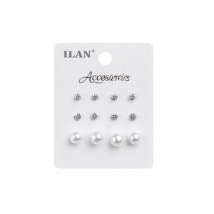 Orecchini Ilan con Strass 5mm 6mm 8mm e Perle - Accessorio - Product Image 2