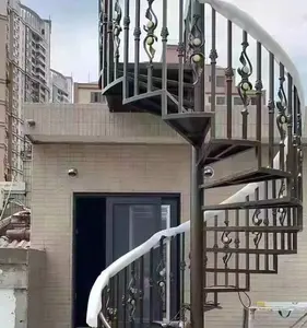 Fabricant chinois Fourniture d'escalier en colimaçon personnalisé à bas prix Fer à vendre Escalier en colimaçon d'extérieur