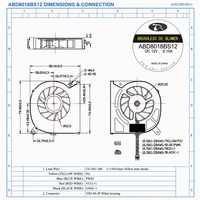 Ventilateur DC à haute pression statique 80 mm 12 V 2200 tr/min, ventilateur turbo sans balais pour le refroidissement des armoires de serveurs et des réseaux