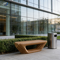 Banc de patio personnalisé en bois massif, style nordique, durable, pour plusieurs personnes, chaise longue d'extérieur pour parcs et centres commerciaux