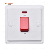 Panneau de commutation polyvalent à 5 interrupteurs, indicateur néon, haute sécurité, étanche, norme britannique pour interrupteur mural et prise