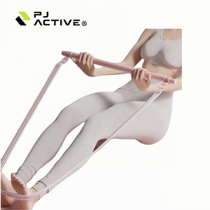 PINJIAN Vente en gros Ensemble de 12 bandes de résistance pour femmes, bandes de résistance élastiques en TPE avec barre de Pilates - Product Image 1