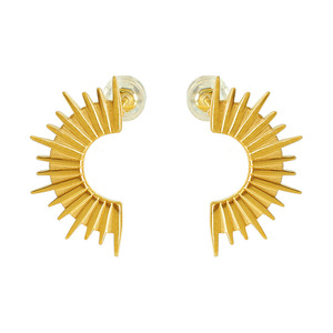 ต่างหูทรงเรขาคณิตซันเบิร์สต์ 18K ชุบทองไทเทเนียมเหล็กเครื่องประดับแฟชั่นปาร์ตี้ EH72 - Product Image 5