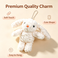 Porte-clés Lapin en Peluche Personnalisé avec Logo OEM ODM, Jouet Animal en Peluche Doux, Ornement Mignon, Pendentif de Sac en Peluche, Ornement à Suspendre au Voiture, Cadeau