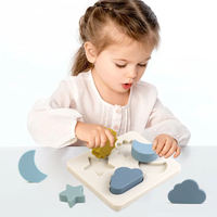 Mainan Puzzle Jigsaw Edukatif Sensorik Bentuk Langit 3D Silikon Bebas BPA untuk Balita Bayi Anak-anak