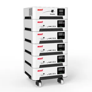 Batterie Lithium-Ion LiFePO4 à Long Cycle, 5kw, 10kw, 15kw, onduleur intégré, 48v, 100ah, 200ah, système de stockage d'énergie solaire