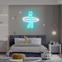 Surfeur Surf Led Lumière Décoration Murale LED Sport Lumière Alimenté Réglable Luminosité Commutateur Chambre Décor Cadeaux Adolescents Enfants