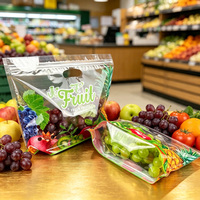 Op maat gemaakte ziplock plastic zakken, staande ziplock zakken voor vers fruit, voor voedselverpakkingen, transparante plastic zakken voor fruitverpakkingen (druiven)