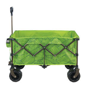 Chariot de jardin/chariot de plage pliable en acier pour extérieur avec sac de rangement, équipé d'un porte-outils/porte-boissons, conception étanche à quatre roues - Product Image 4
