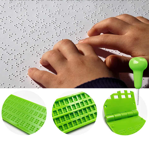 ब्लाइंड ब्रेल लेखन स्लेट प्लास्टिक एम्बूसिंग बोर्ड स्टाइलस हल्के पोर्टेबल बहु आकार विकल्प अनुकूलन योग्य - Product Image 3