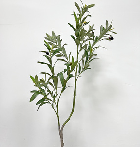 Planta de seda sintética 45cm 90cm Retardante de llama Hoja de olivo falso PE Hojas verdes Ramas de Olivo de seda artificial - Product Image 1