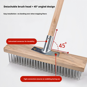 <span class=keywords><strong>Brosse</strong></span> à récurer <span class=keywords><strong>en</strong></span> fil métallique multi-tailles (20 cm, 30 cm, 50 cm) avec long manche <span class=keywords><strong>pour</strong></span> le nettoyage extérieur du jardin et de la cour - Product Image 6
