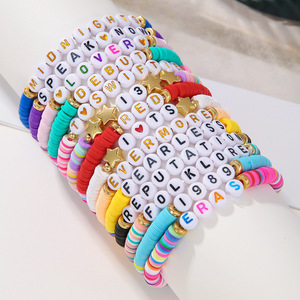 Nuevos abalorios de pulsera <span class=keywords><strong>Swift</strong></span> Personalizar la mercancía del concierto Cuentas de arcilla polimérica Pulseras de Amistad <span class=keywords><strong>Taylor</strong></span> ligeras - Product Image 3