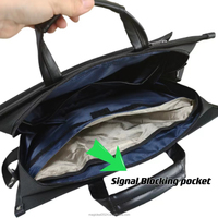 Sac à bandoulière pour ordinateur portable grande capacité avec doublure en tissu de blindage cuivre-nickel, protection anti-hack et anti-ondes électromagnétiques