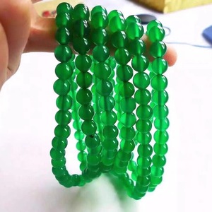 Collana a strati con perle rotonde di calcedonio verde naturale brasiliano PFT, nuova catena per maglione in agata verde sole per donna - Product Image 2
