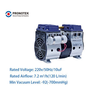 Pompe à vide à piston métallique sans huile Pronotek PNK PP 1400V 120L/min 7.2m/h pour l'industrie minière, basse pression, garantie 1 an - Product Image 1