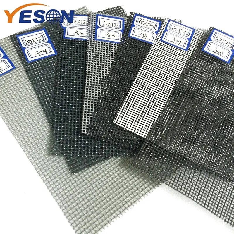 Diamond hole bullet-proof mesh fabric powder coated stainless steel window screen mesh