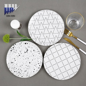 Nouveaux designs simples Assiettes à dîner écologiques de 10.5 pouces Assiettes à vaisselle en céramique de restaurant à bas prix - Product Image 1