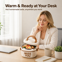 Boîte à lunch carrée en acier inoxydable AHLE1060/304, design mignon, compatible micro-ondes, grande capacité, avec poignée, conteneur repas isotherme, boîte bento pour extérieur