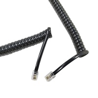 Kabel Spiral Telepon 5m dengan Konektor RJ10 Kabel Spiral Telepon dengan Konektor RJ10 di Kedua Sisi Kabel Spiral Keriting