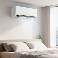 Climatiseur mural de type split 9000/12000/18000/24000 BTU, refroidissement et chauffage, écran LED, fonctionnement silencieux, télécommande