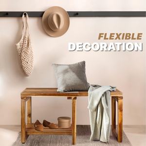 Taburete de Baño Plegable de <span class=keywords><strong>Madera</strong></span>, Otomana Ajustable, Taburete de Ducha Extraíble, Diseño Moderno, Estante de Almacenamiento para Artículos de Baño - Product Image 4